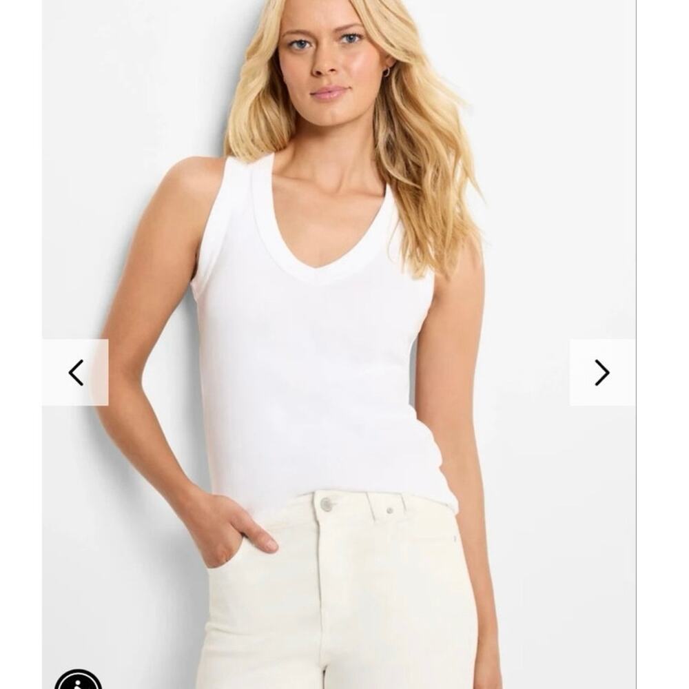 NWOT NZT By NIC+ZOE Sleeveless V-Neck Tank in Paper White SZ M